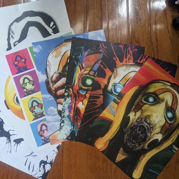 Borderlands 3 Psycho Art - Complete Set of 7 prints (PAX 2019 Gearbox Promo)-NEW - Picture 1 of 10